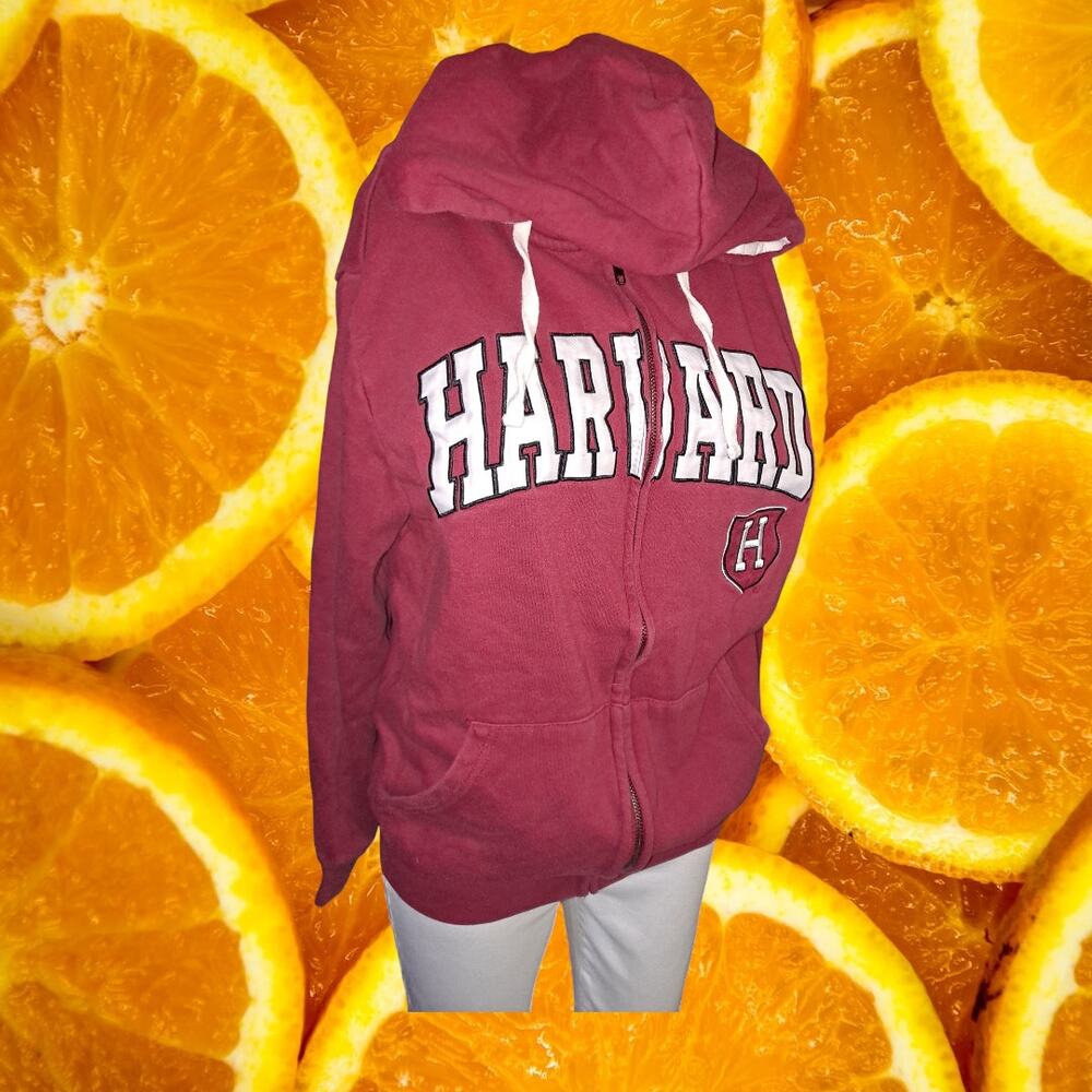 Harvard University Crimson Full-Zip Hoodie Jacket Men's Sz Small.